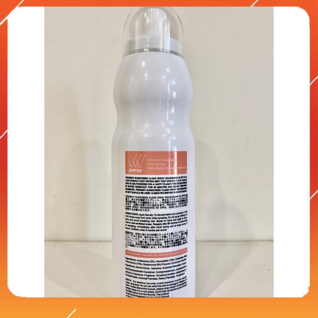 Kem chống nắng cho da mặt và toàn thân Sunscreen Spray Fengbiyi 220ml SPF50, giúp bảo vệ da khỏi các tác hại bên ngoài | BigBuy360 - bigbuy360.vn