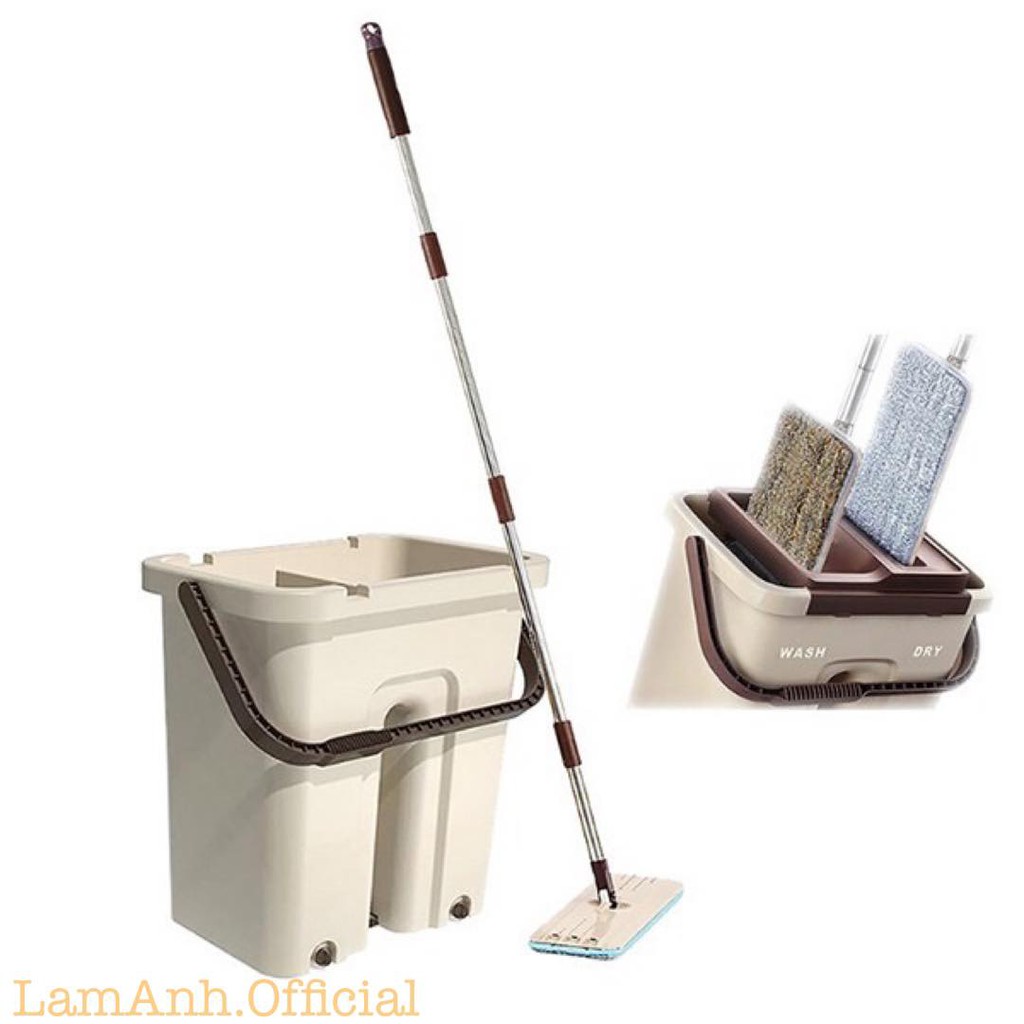 Bộ chổi lau nhà tự vắt 2 ngăn, chính hãng cao cấp