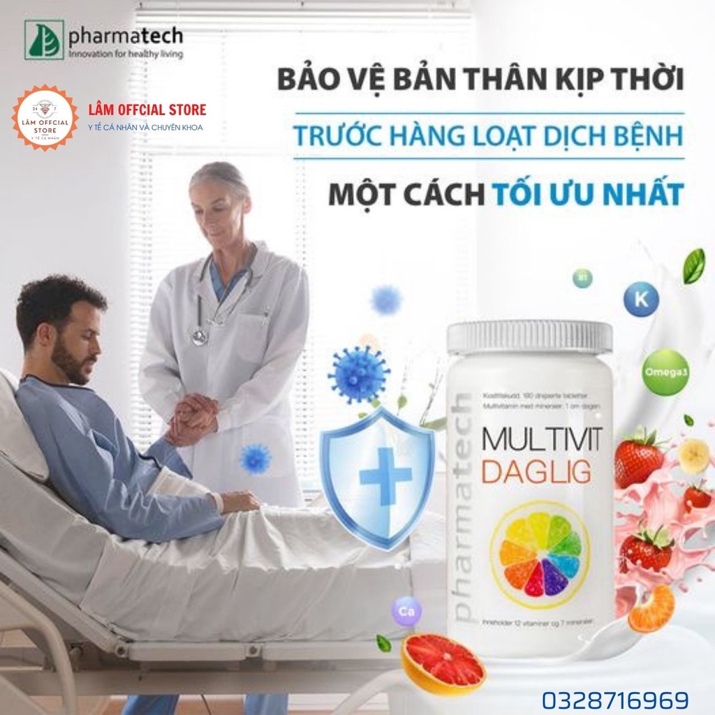 Viên uống bổ sung vitamin và khoáng chất Pharmatech Multivit Daglig