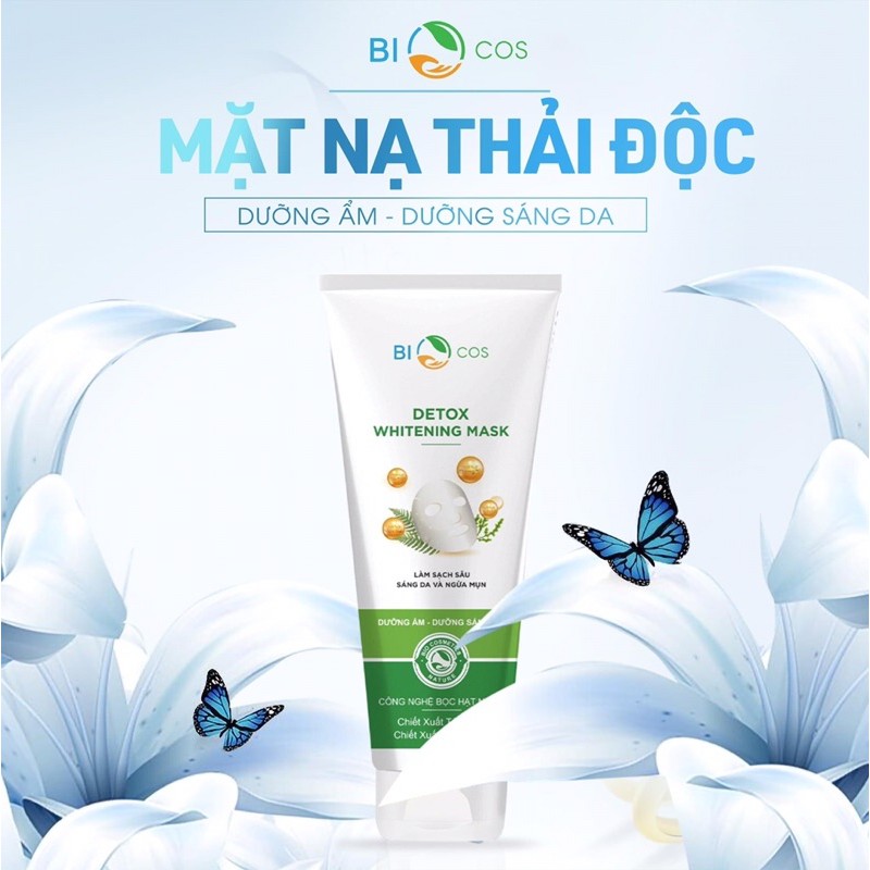 Mặt Nạ Thải Độc Detox Whitening Mask BIOCOS Làm Sạch Bụi Bẩn , Ngăn Ngừa Mụn , Dưỡng Ẩm Da 30g