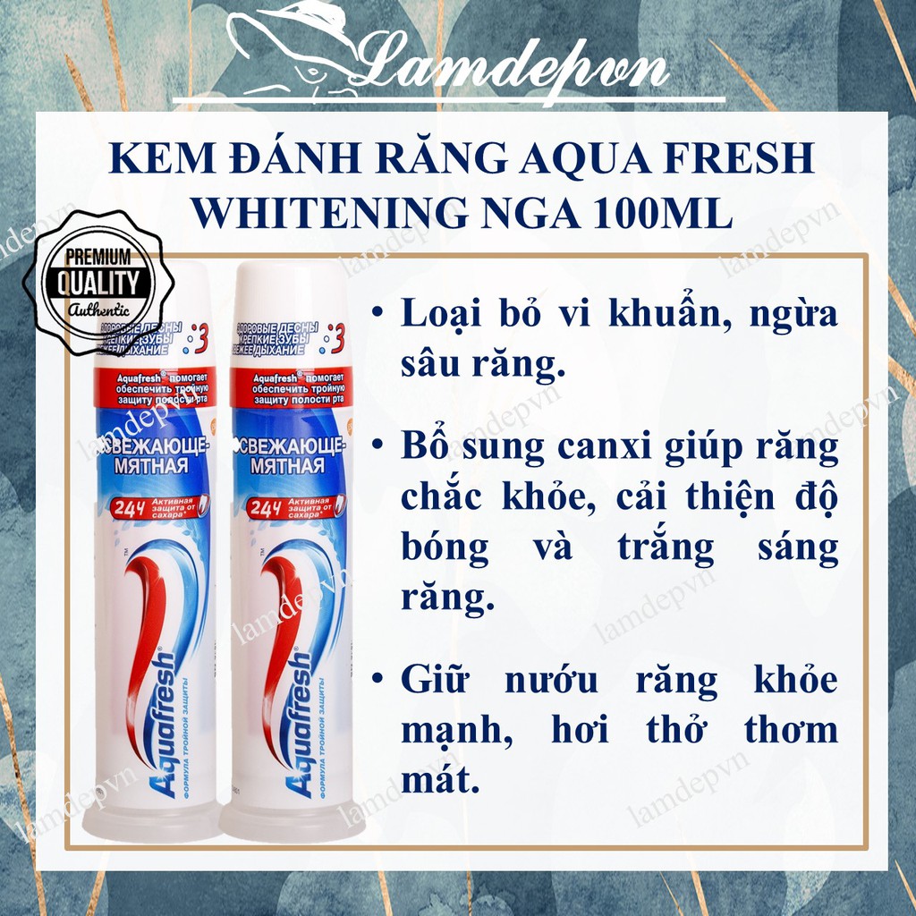 Kem Đánh Răng Aqua Fresh Whitening - Dạng Ống - 100ml