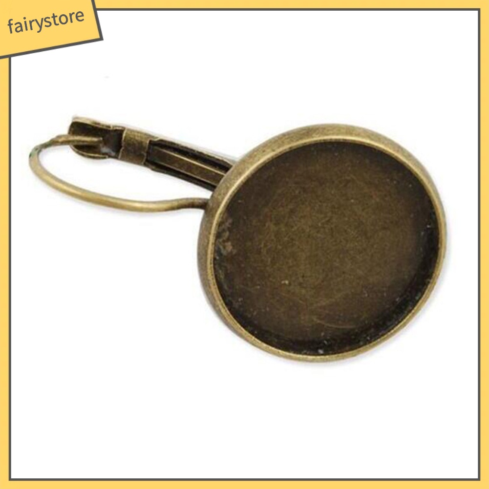 Khuyên tai mặt tròn in hoa phong cách cổ điển