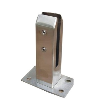 Trụ lan can kính không khoan lỗ inox 304- trụ ngàm rỗng