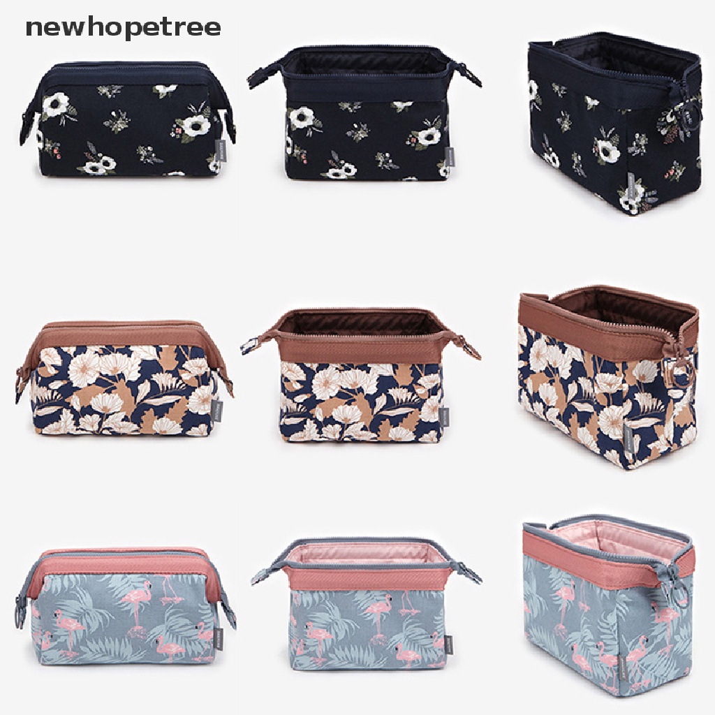 Túi Đựng Đồ Trang Điểm Họa Tiết Hồng Hạc Dành Cho Nữ