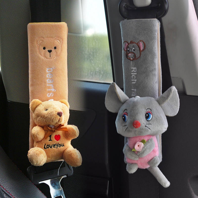 Vỏ bọc trang trí dây đai an toàn xe hơi kiểu dáng hoạt hình dễ thương cho nam và nữ