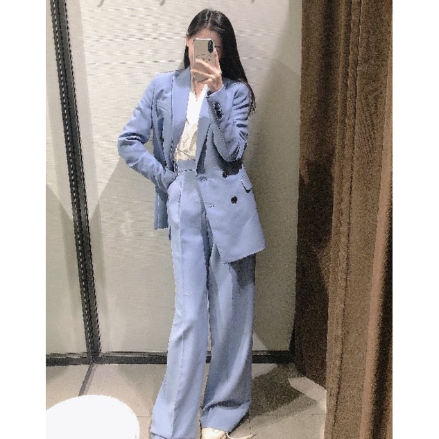 SET BLAZER KÈM QUẦN DÀI 2 HÀNG NÚT ZARA XUẤT XỊN