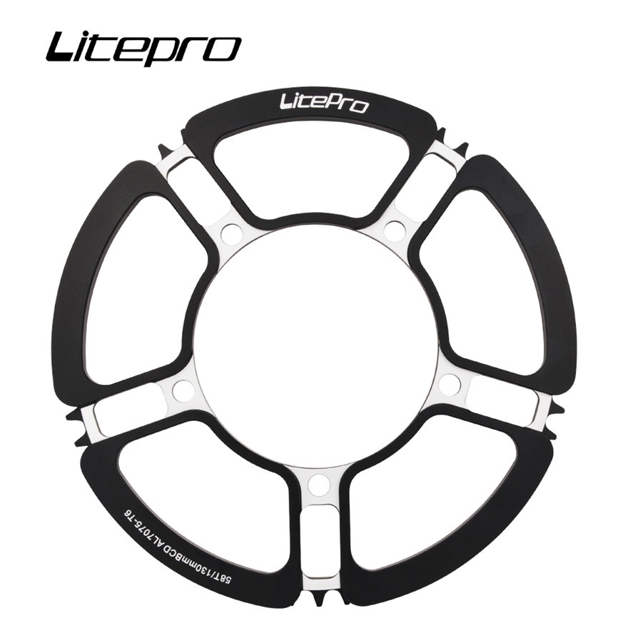 Đĩa xích xe đạp LITEPRO 5 lỗ 53 56 58T BMX 130BCD chất lượng cao
