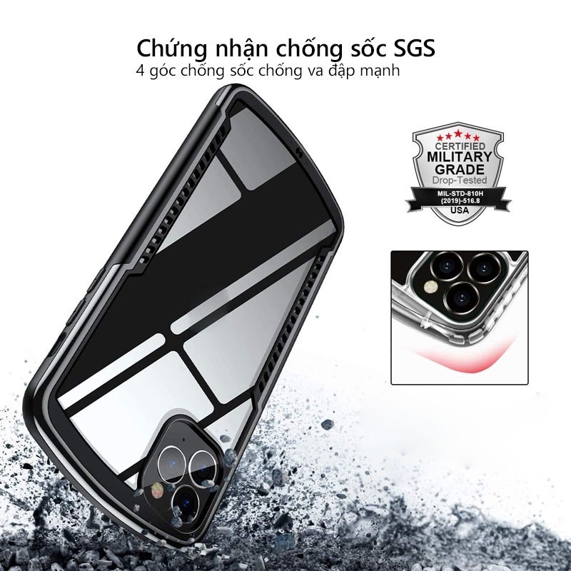 Ốp lưng XUNDD iPhone 12 / Mini / 12 Pro / Max, Viền TPU, Mặt lưng trong, Cạnh màu