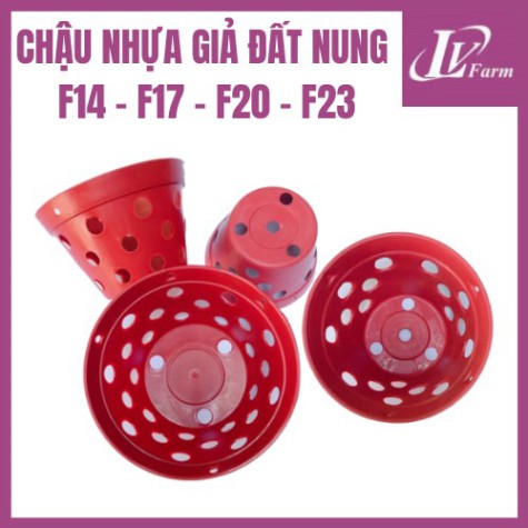 Chậu Nhựa Giả Đất Nung Phi 14-17-20-23 Cm Trồng Hoa Lan, Cây Cảnh