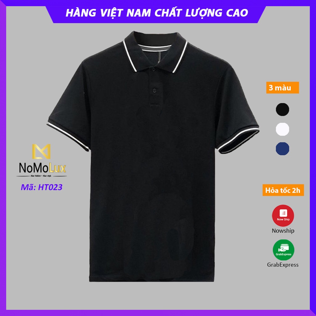 [SALE 50%] Áo polo nam nữ unisex  Freeship  Áo thun ngắn tay có cổ NoMoLux mã HT-23B chất mè cá sấu cao cấp bền màu