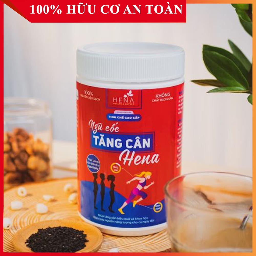 Tăng Cân Cao cấp HENA, Bột Ngũ Cốc Tăng Cân Hena 500G cùng các SP, Tinh bột nghệ, mầm đậu nành