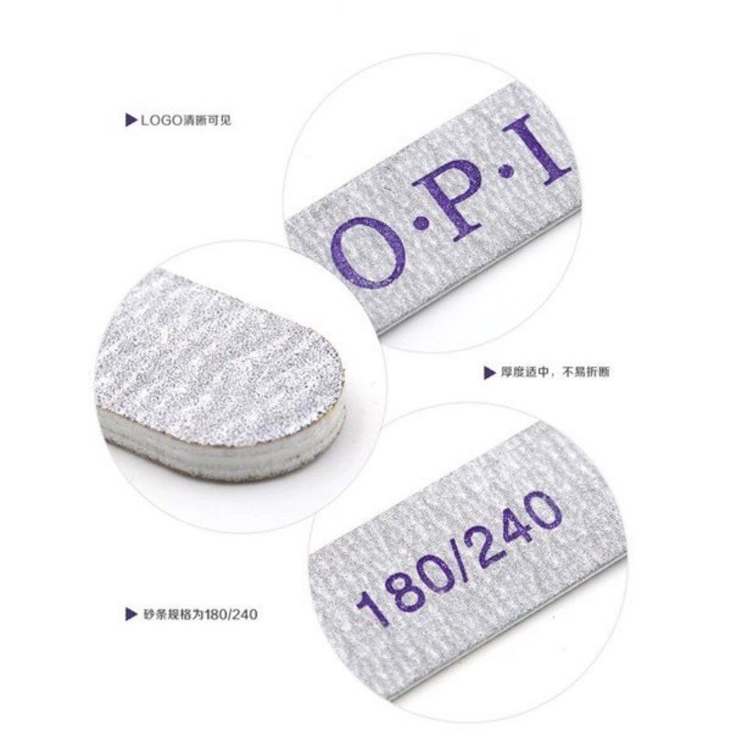 Dũa mỏng hiệu Opi, dũa móng tay, dũa móng gel, móng bột 180/240