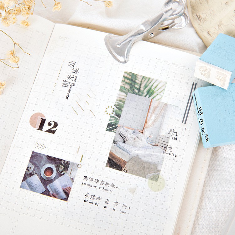 Hộp 9 con dấu gỗ sắc màu đáng yêu