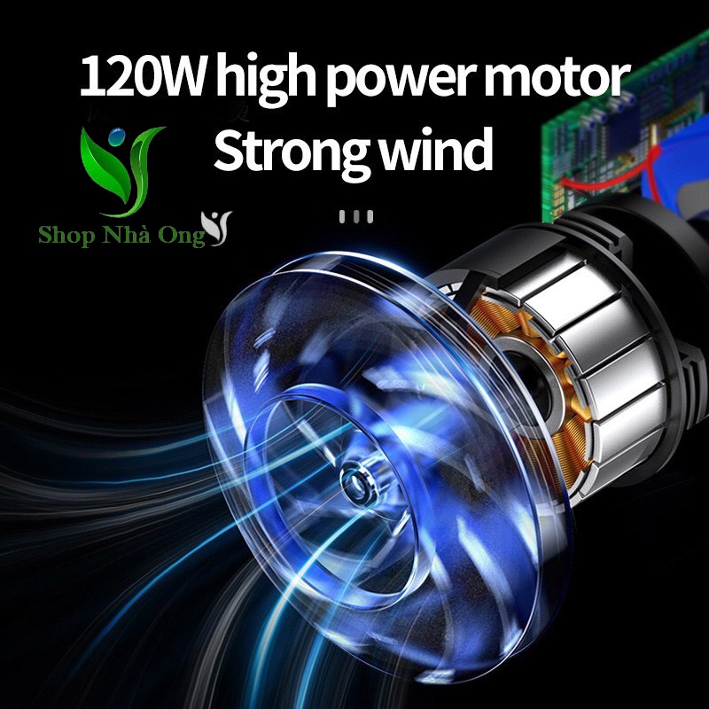 Máy hút bụi cầm tay mini Hello Leibo - Lực hút cực mạnh 8000pa Nhaongshop