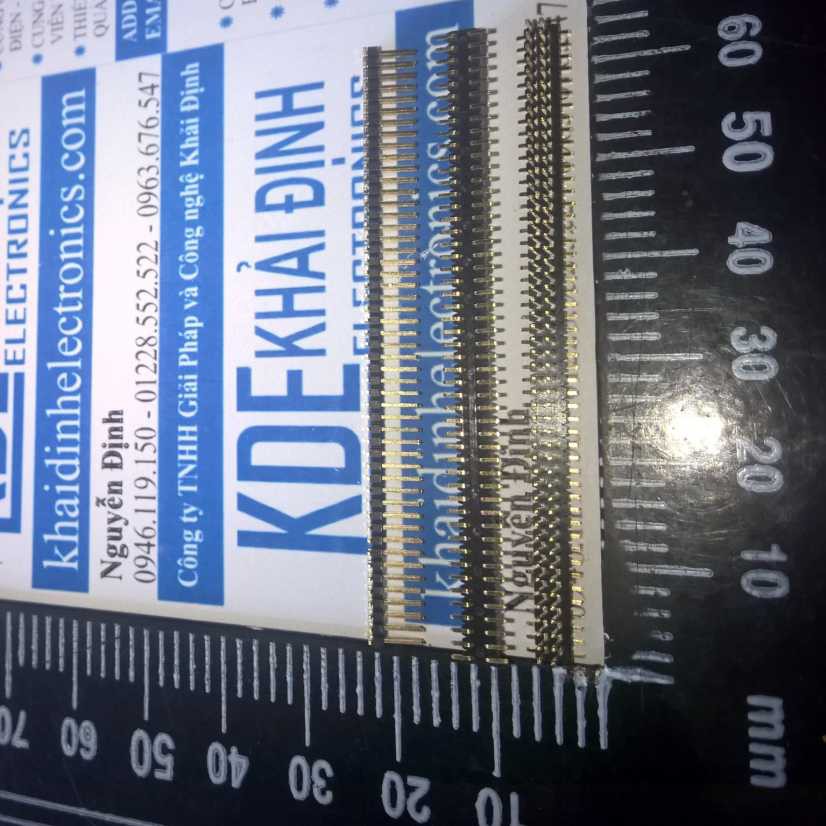 2 cái lượt 1.27mm 1.25mm Jump rào loại đực hàng đôi chân dán 2x50p kde0606
