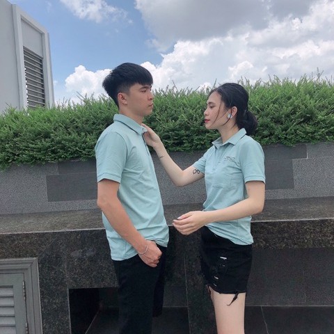 Áo Đôi Nam Nữ Đẹp Vải Thun Co Dãn 4 Chiều Áo polo Ngắn Tay