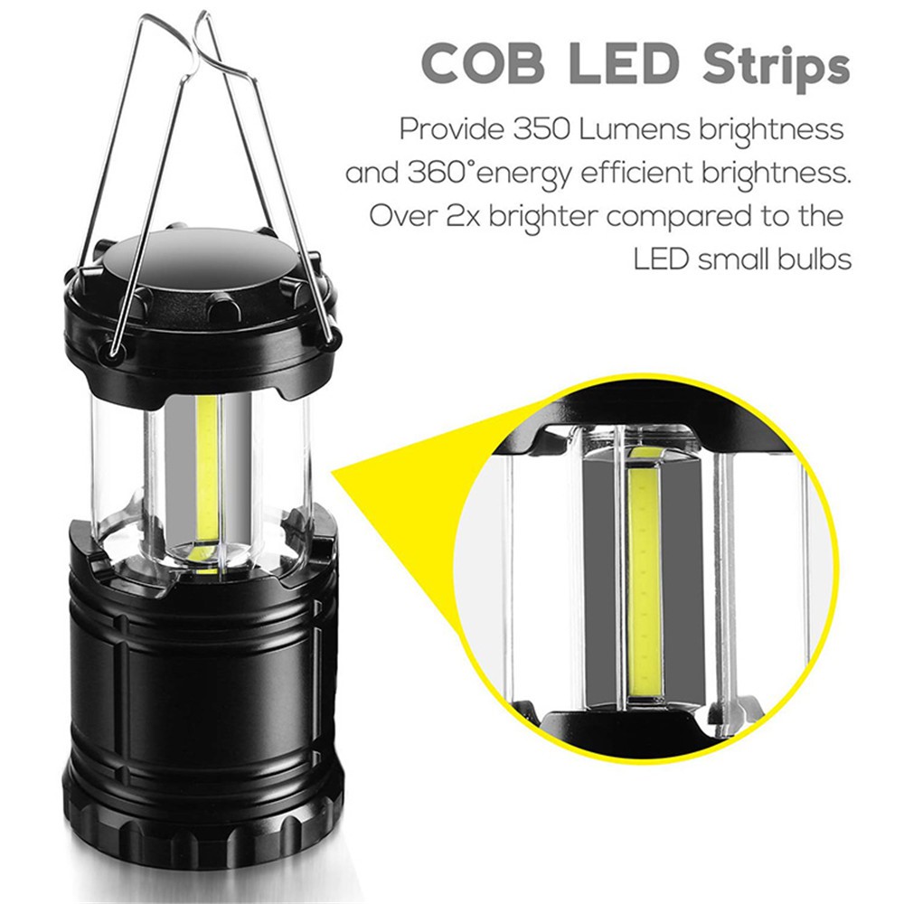 Bộ 3 Đèn Led COB Mini 3 * AAA Chống Thấm Nước Có Tay Cầm Tiện Dụng Mang Theo Cắm Trại