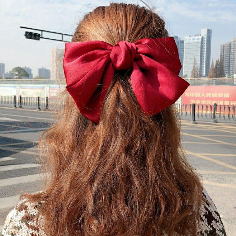 [HÀNG LOẠI 1] Kẹp nơ vải không nhăn handmade bản to nhiều màu hot trend dành cho tóc ngắn và tóc dài