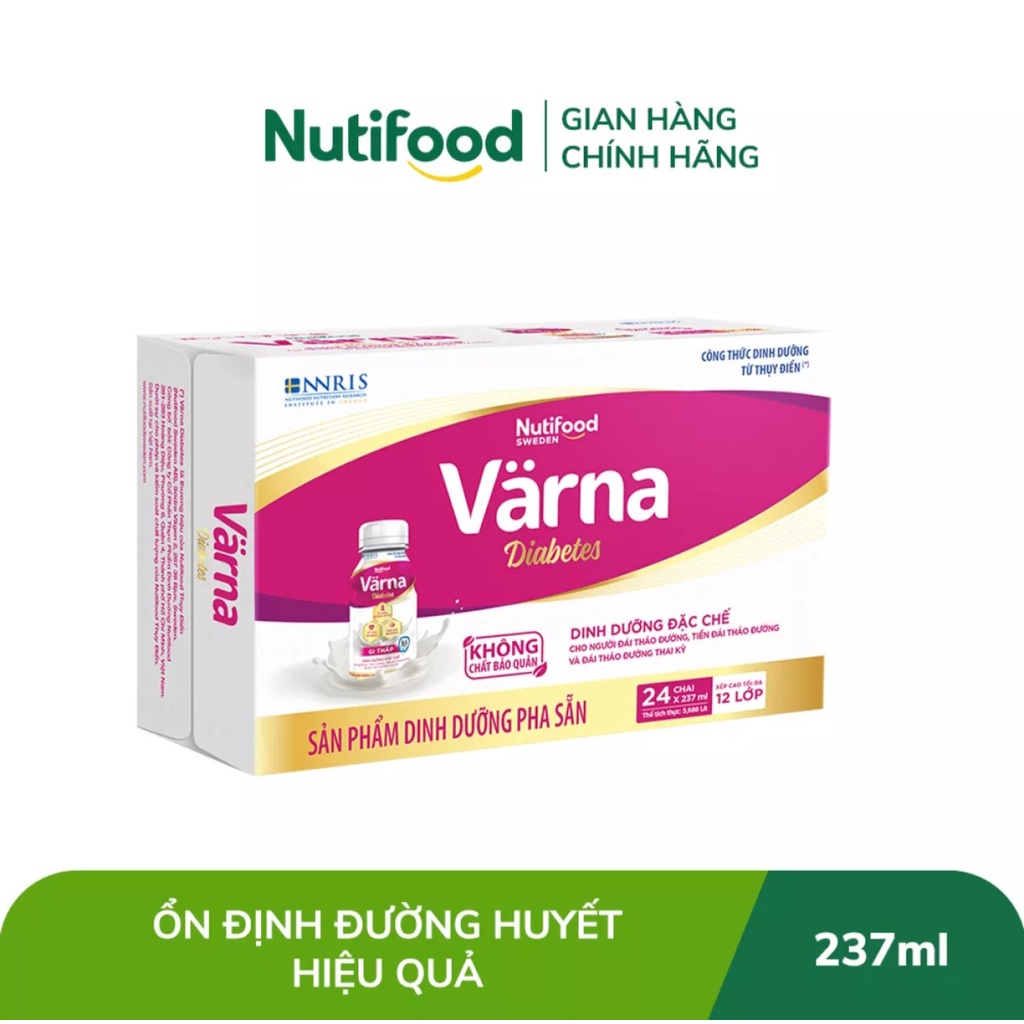 [HSD T10-2023] Chai Sản Phẩm Dinh Dưỡng Pha Sẵn Nutifood Varna Diabetes Chai 237 ml