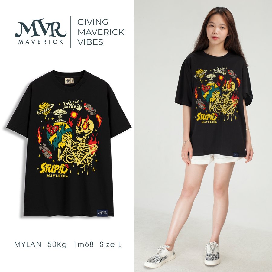 Áo thun trắng form rộng bạn là vũ trụ của tôi chất MVR size rộng tee Mỹ BB4113