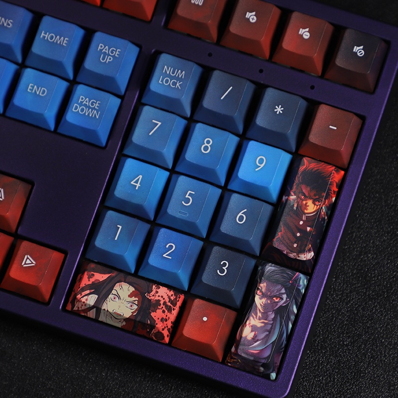 Demon Slayer Keycaps Cherry Profile Kamado Nezuko Anime Gradient Color PBT Thuốc nhuộm thăng hoa Bàn phím cơ học Keycaps