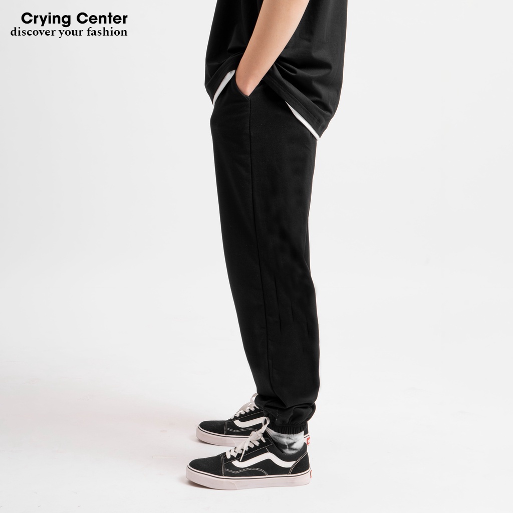 Quần Jogger kaki Crying Center basic 2 màu đen trắng trending 2022(HOT TREND)