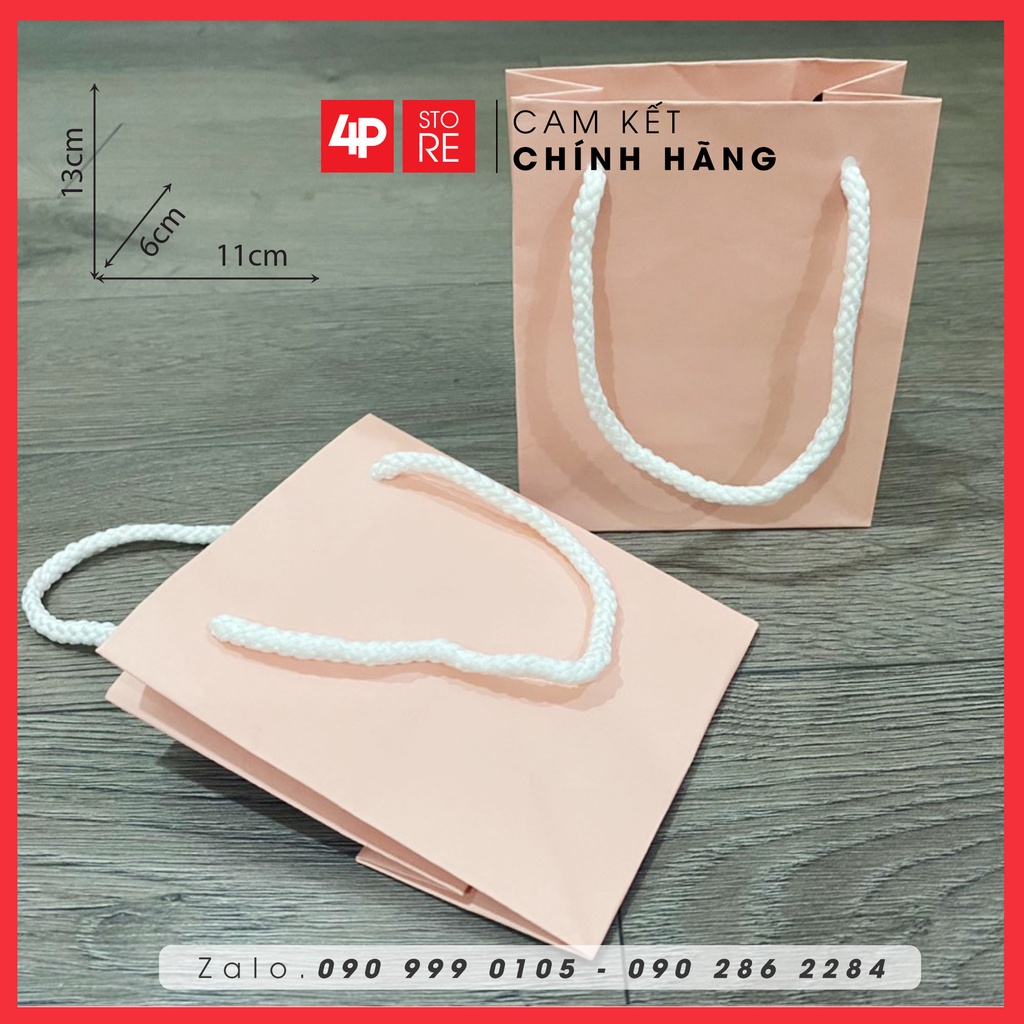 01 TÚI KRAFT HÔNG CAM 11X13X6CM - HỎA TỐC