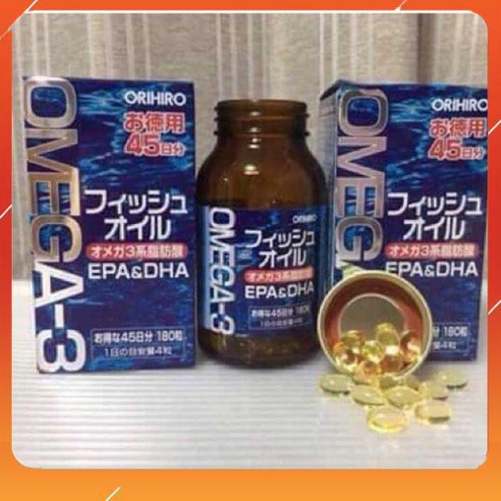 Dầu cá Omega 3 Orihiro [FREE SHIP_NỘI ĐỊA] Fish Oil Nhật Bản hộp 180 viên