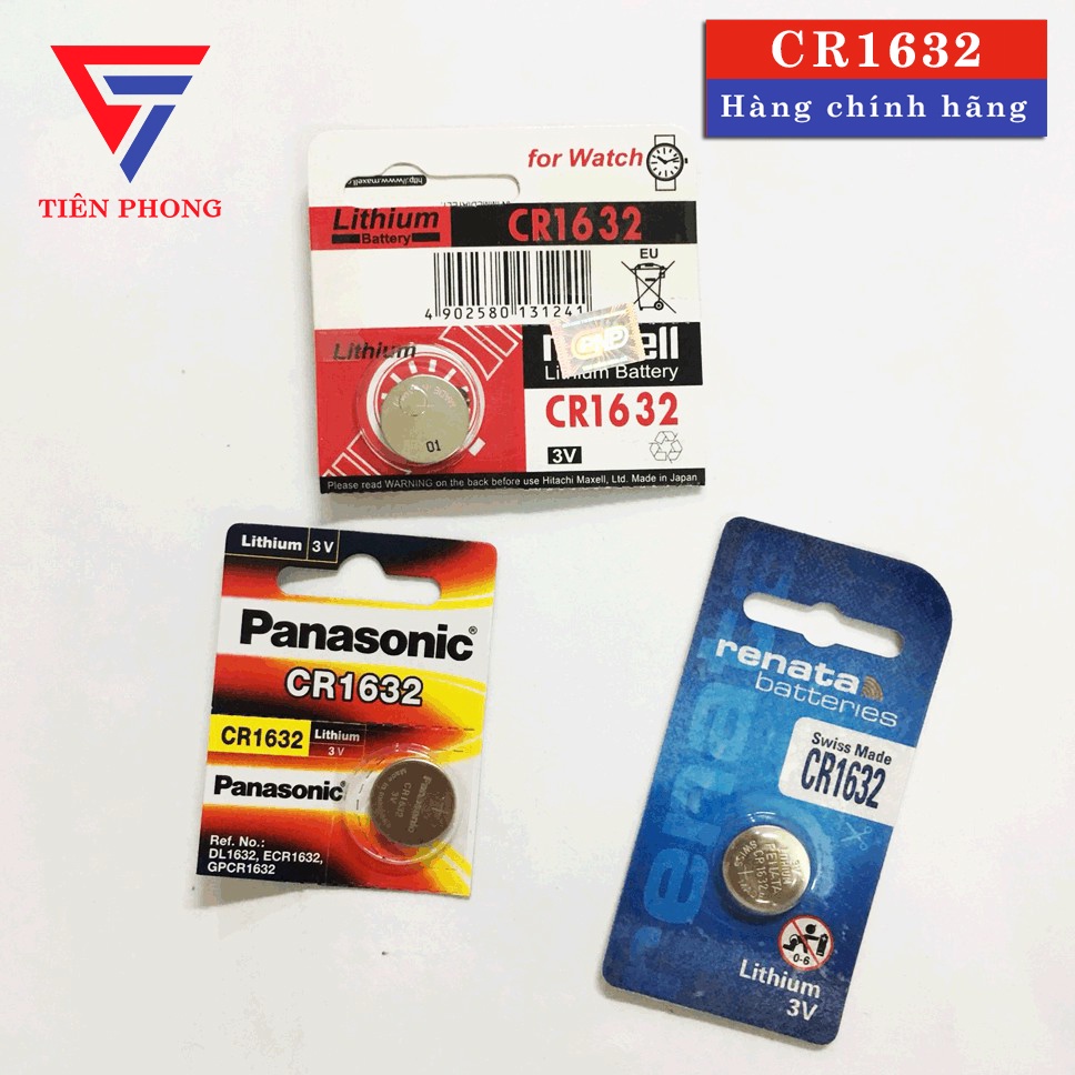 1 viên Pin CR1632 Hàng Chính Hãng Maxell, Renata, Panasonic pin cảm biến áp suất lốp, chìa khóa ô tô... 3V LITHIUM