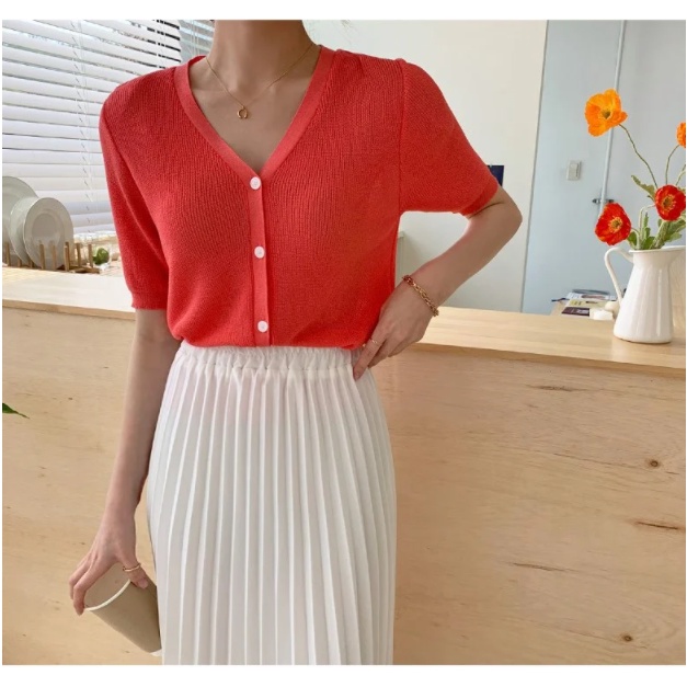 Áo Cardigan Tay Ngắn Xuyên Thấu ENVYLOOK Lloyds Linen Short-sleeved Cardigan GomiMall