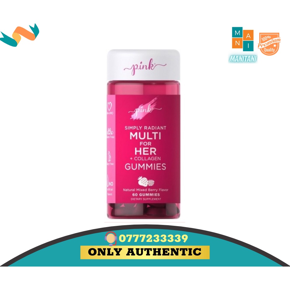 Kẹo Dẻo Nâng Cao Tinh Thần, Bổ Sung Collagen Pink Simply Radiant Multi for Her plus Collagen Gummies ( Dành cho nữ )