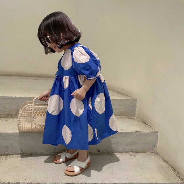 Váy bé gái chấm bi phong cách Hàn Quốc siêu xịn