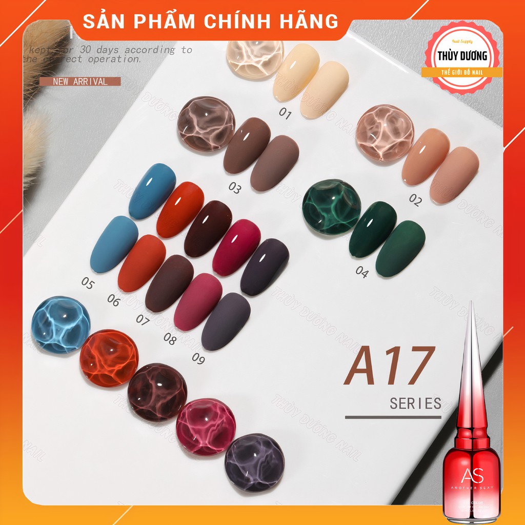 Sơn gel AS chính hãng chai đỏ mã A17 15ml