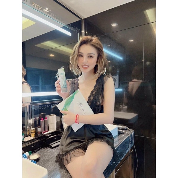 Váy ngủ cổ V sexy phối ren mẫu mới 2021