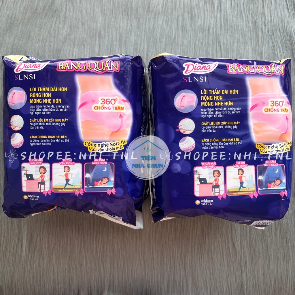 Băng Vệ Sinh Ban Đêm Dạng Quần  Diana Sensi Size M - L Gói 5 Miếng