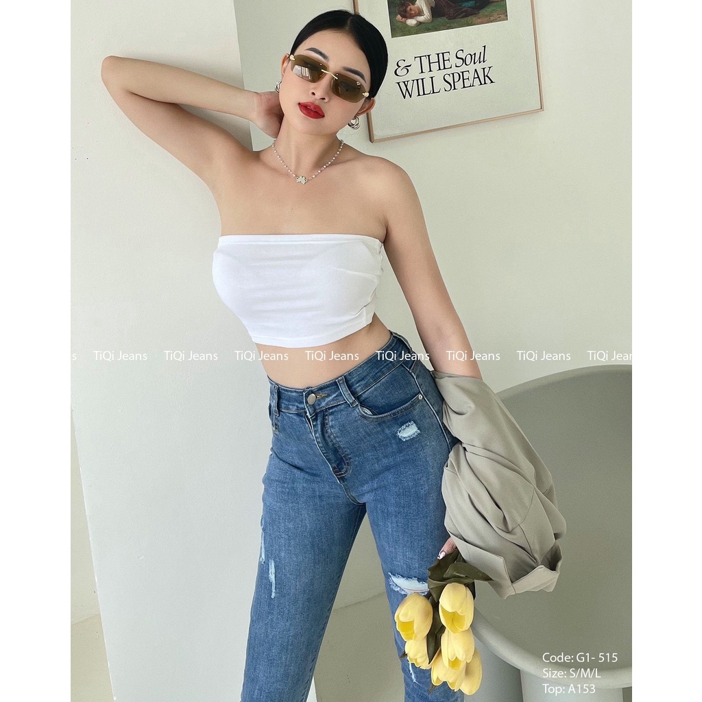 Quần Jean Skinny Nữ Lưng Cao Vải Denim Co Giãn TiQi Jean G1-515