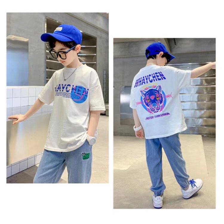 Áo Thun Tay Ngắn Cổ Tròn Thời Trang Mùa Thu 2022 Cho Bé Trai