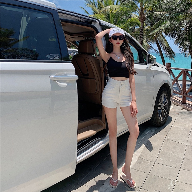 Quần Short denim Lưng Cao Ống Rộng Thời Trang Dành Cho Nữ