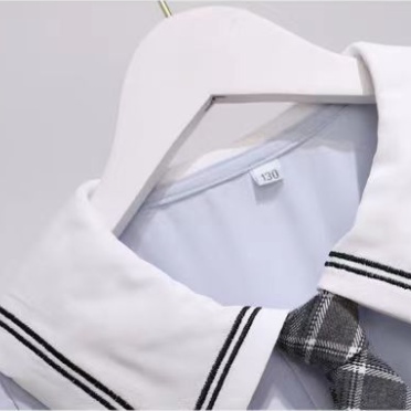 Mới Đầm Tay Ngắn Phong Cách Preppy Thời Trang 2022 Cho Bé Gái