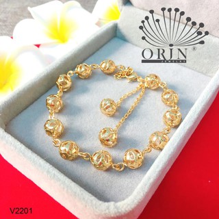 Vòng tay nữ, lắc tay nữ bền màu dạng bi 2 châu thiết kế cao cấp Orin V2201