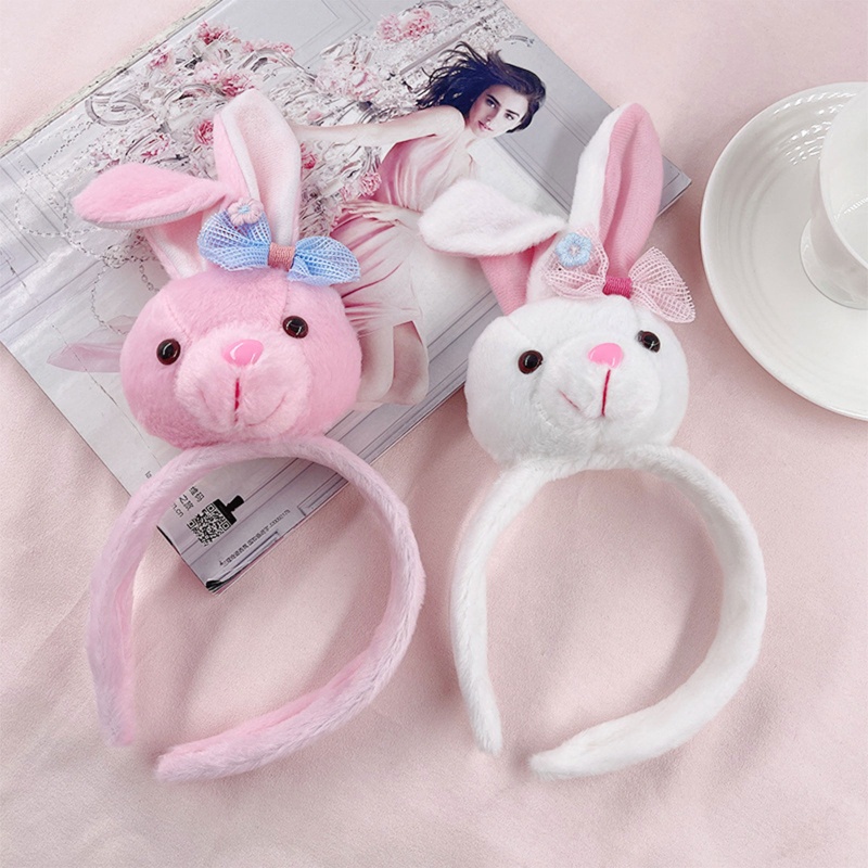 Băng Đô Tai Thỏ Phối Lông Xù Dành Cho Hóa Trang