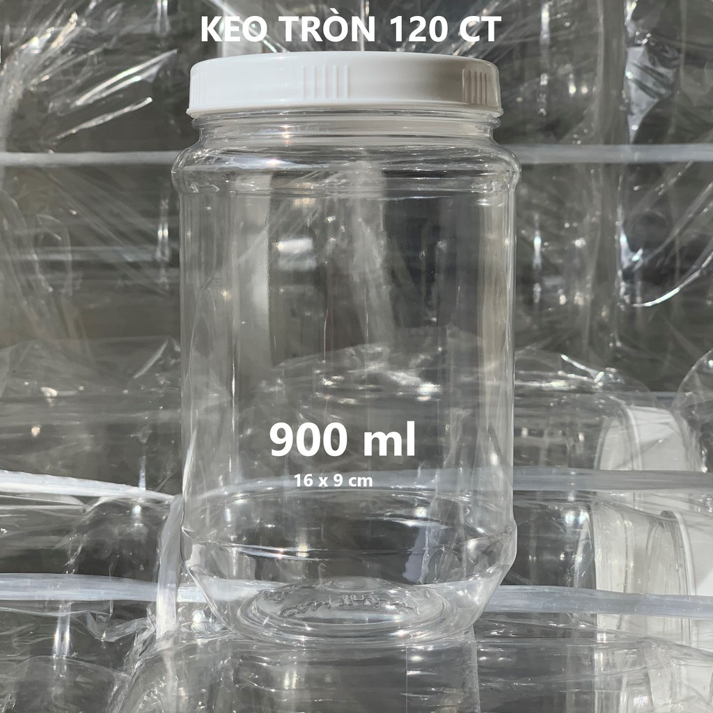 Hũ nhựa tròn 120g  Cẩm Thành nhựa PET an toàn sức khỏe, màu trong suốt, nắp vặn, bảo quản tốt thực phẩm