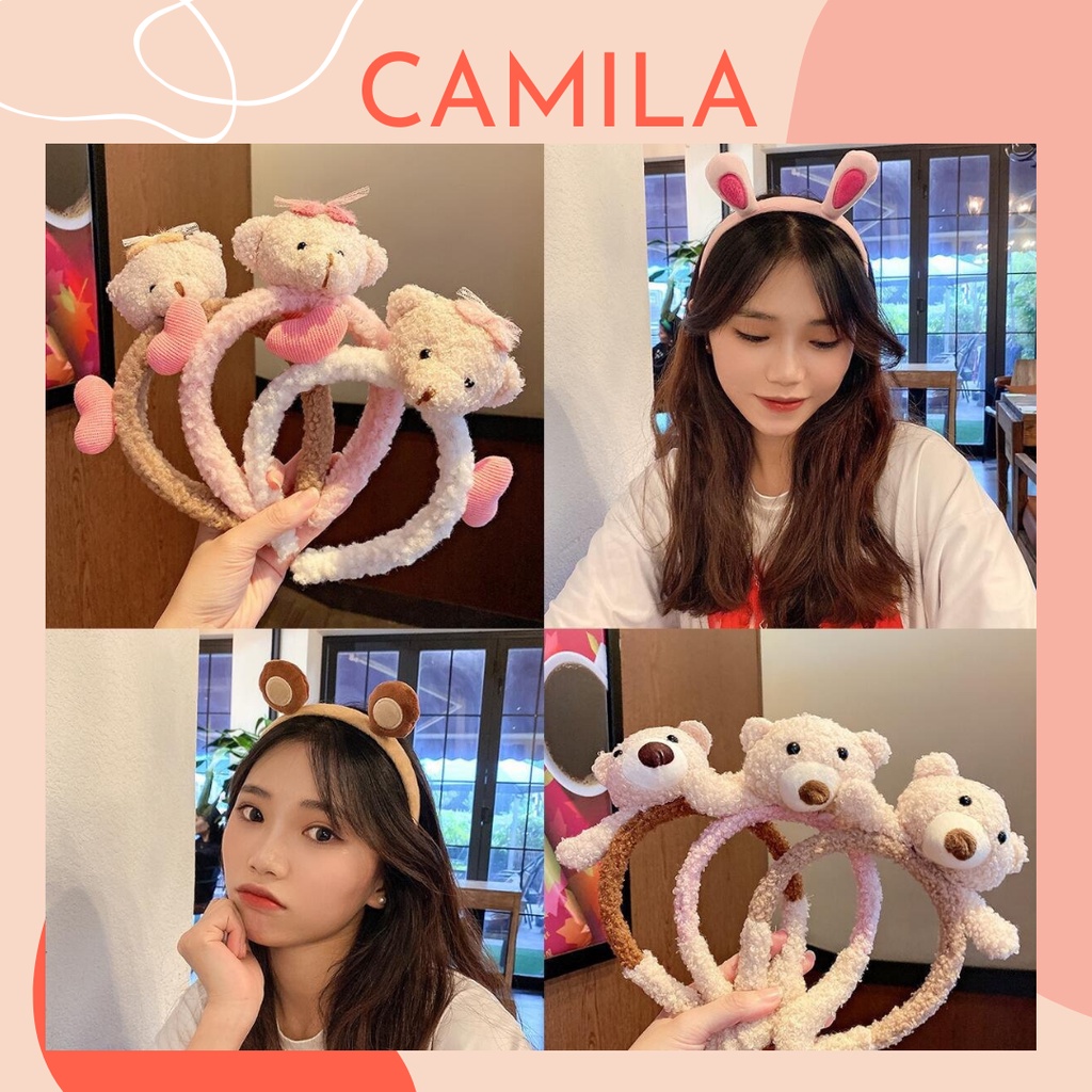 Băng đô rửa mặt cài tóc hình thú bờm tóc cute CAMILA D01