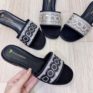 Dép đính đá 2 màu hình hoa cúc( sốc 29k)