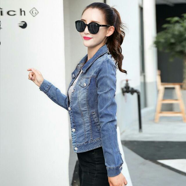 Áo jean nữ cao cấp gắn kim sa sang chảnh QCNP411