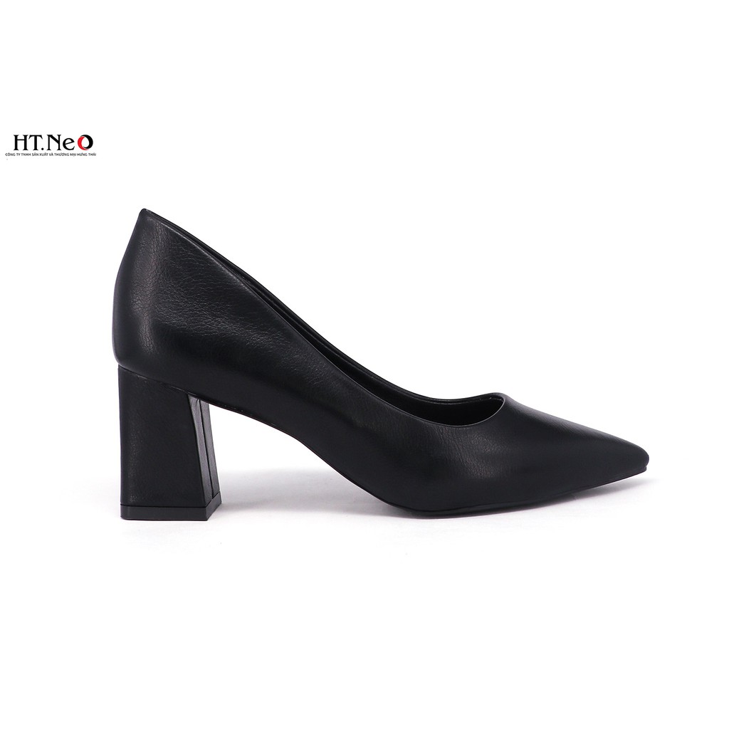 Giày công sở nữ HT.NEO da bò thật 100% kết hợp gót vuông 7cm bọc da cực sang, cực đẹp CS140