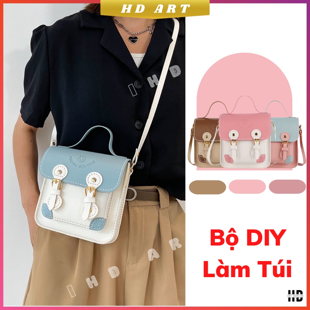Bộ Dụng Cụ DIY Tự Làm Túi Da Đeo Chéo Túi Handmade da Pu Cao Cấp