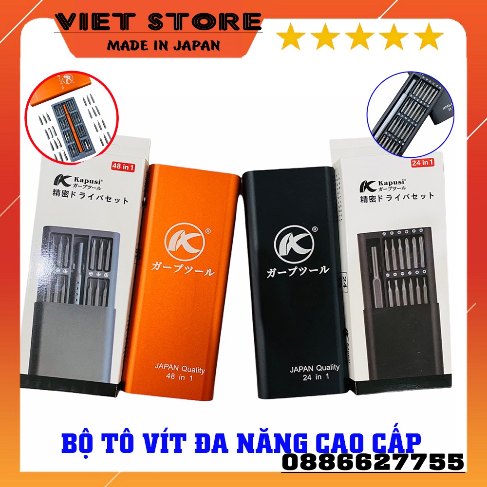 Bộ tua vít đa năng Mini 24 và 48 đầu vít trong 1 bỏ túi để sửa chữa đồ dùng, điện thoại, đồng hồ, máy tính...