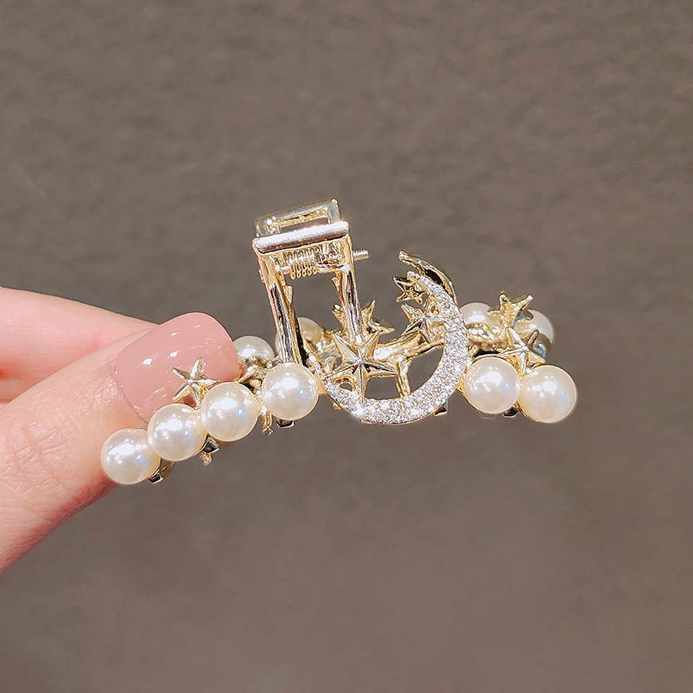 Kẹp Tóc Hình Mặt Trăng Đính Ngọc Trai Giả Thời Trang Cho Nữ