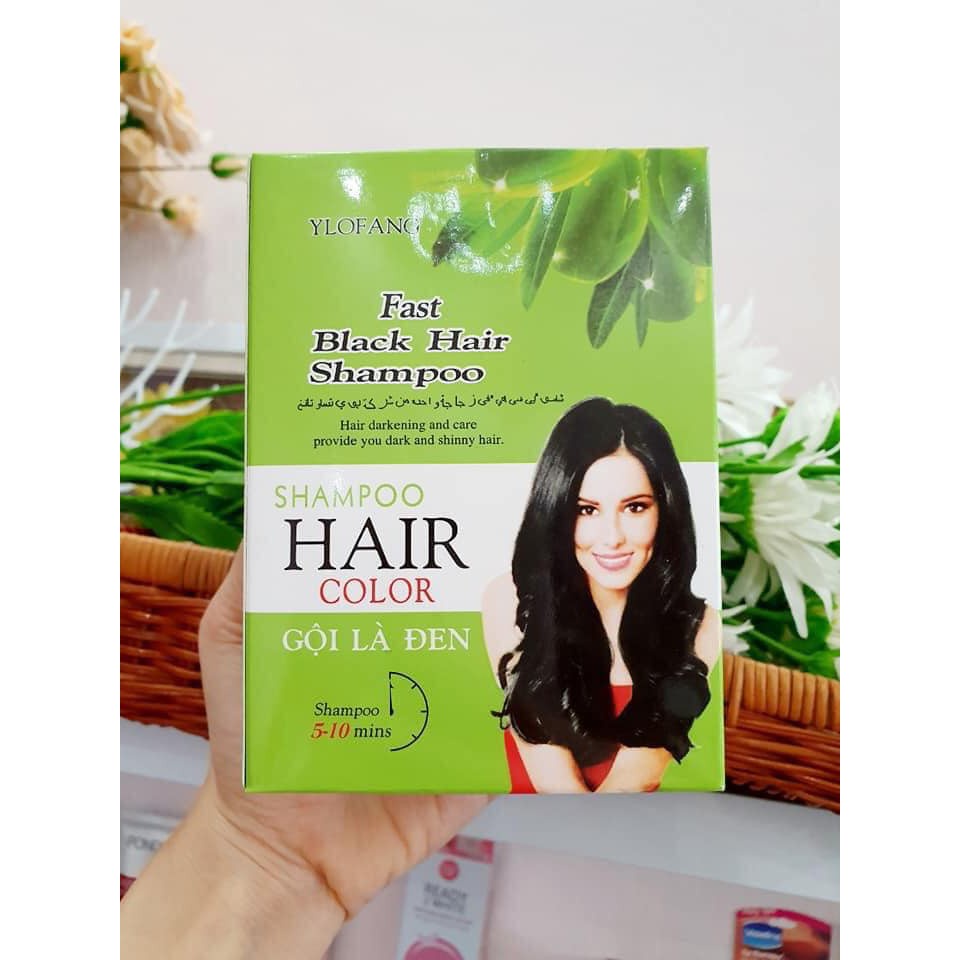 1 Gói Dầu Gội Đen Tóc Ylofang Ngự Thảo Đường Black Hair Shampoo 30ml